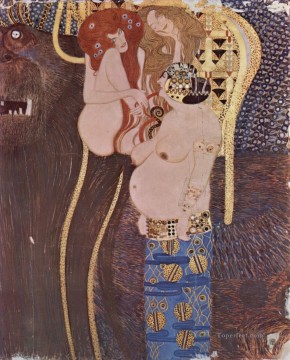  Wandgemaldeim Painting - Der Beethovenfries Wandgemaldeim Sezessionshausin Wienheuteosterr 2 Symbolism Gustav Klimt